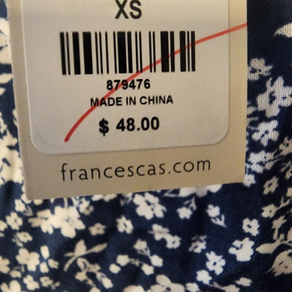 NWT Francesca's Floral Babydoll Mini Dress Navy /White Size XS V-Neck - Picture 10 of 13